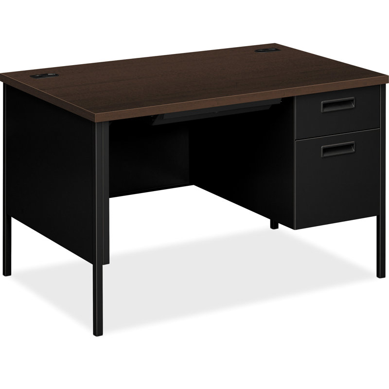 Mocha Black Classic Right-Pedestal Desk with Filing Cabinet