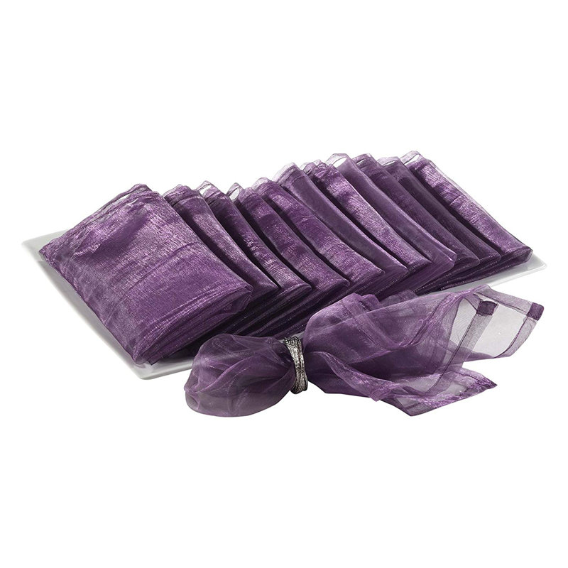 Ensemble de 12 serviettes de table Elegant Sheer Organza, Mauve