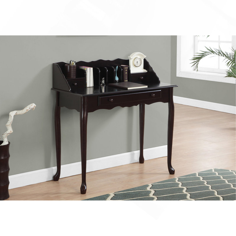 Bureau d'ordinateur, bureau personnel, ordinateur portable, tiroirs de rangement, L 36 po, bureau, bois brun, traditionnel