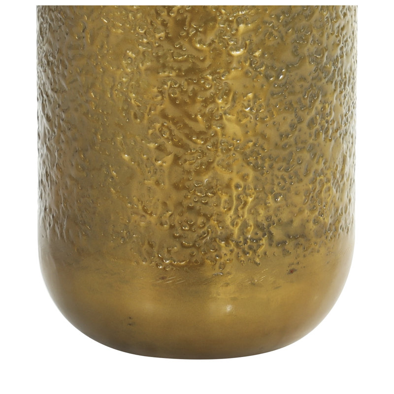Tawain Metal Textured Hammered Decorative Gold Vase, 24" H x 9" W x 9" D