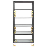 Athens 82.5'' H x 36'' W Iron Etagere Bookcase