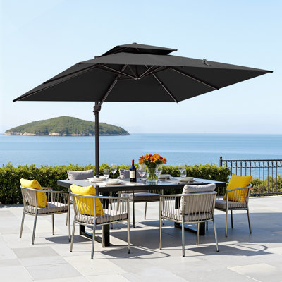 Lowrie Outdoor 10 x 13 ft Offset Umbrella Patio Cantilever Umbrella without Weighted Base