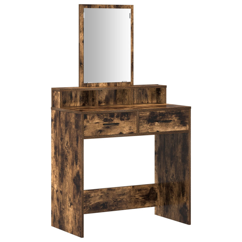 79 X 41 X 140 Cm Mirror Vanity Unit, Smoked Oak