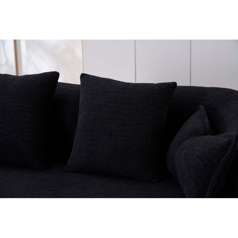 Canapé-lit 2 en 1 pliable avec coussins, Black