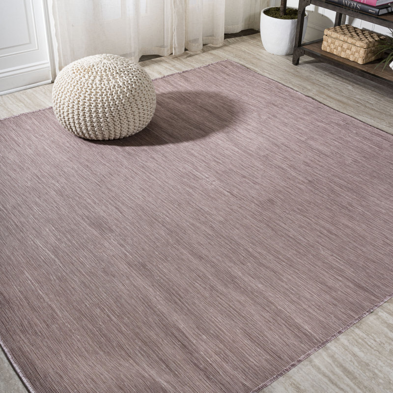 Tapis intérieur / extérieur rose Amirah, Carré 6 pi 7 po