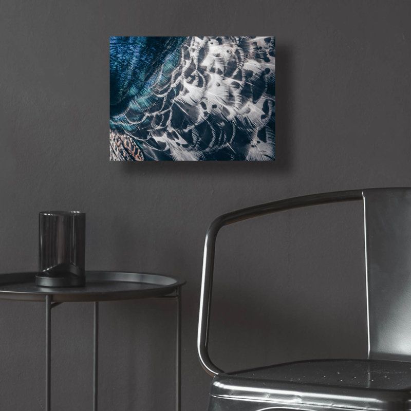 Art mural en verre Wrought Studio ™ «Peacock Study 1 Horizontal» par Nathan Larson, H 12 po x l 16 po x P 0,13 po
