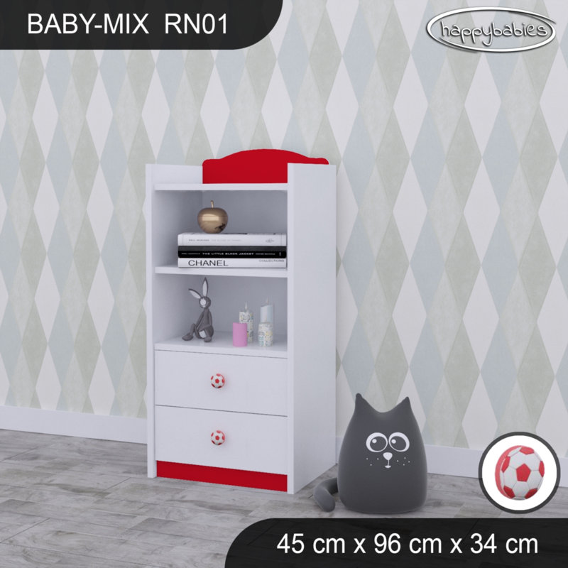 96cm H Kids Cube, 96cm H x 45cm W x 34cm D, White/Red/Red