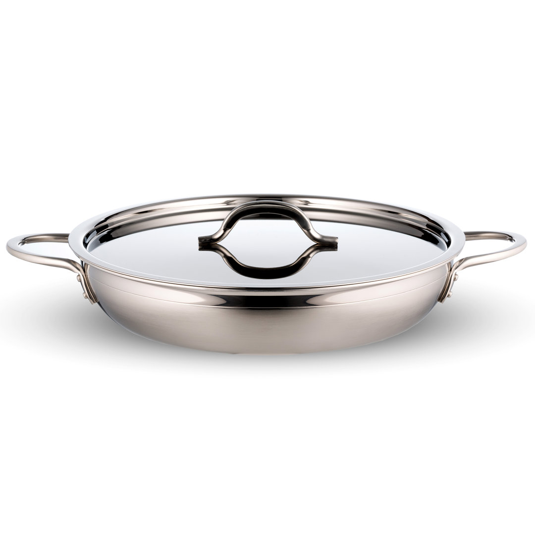 Classic Country French Enameled Cast Iron Saute Pan with Lid Bon Chef 