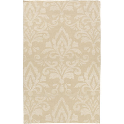 Tapis de zone beige ikat fait main à tissage plat Delavan