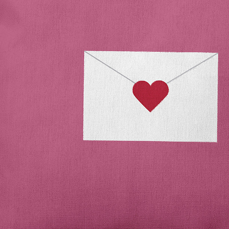 Valentine's Day Reversible Throw Pillow, 26"x26", Pink