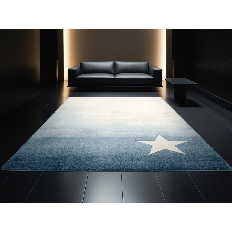 Soft Plush Evenson July 4Th Modern & Contemporary Abstract Area Rug in Gray – Gray Binding, 8x12