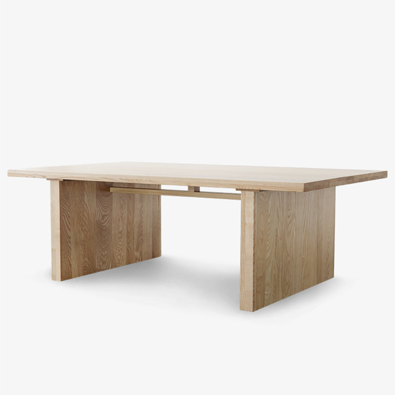 Table de salle à manger rectangulaire moderne en bois massif, H 29,5 po x L 94,4 po x l 35,4 po