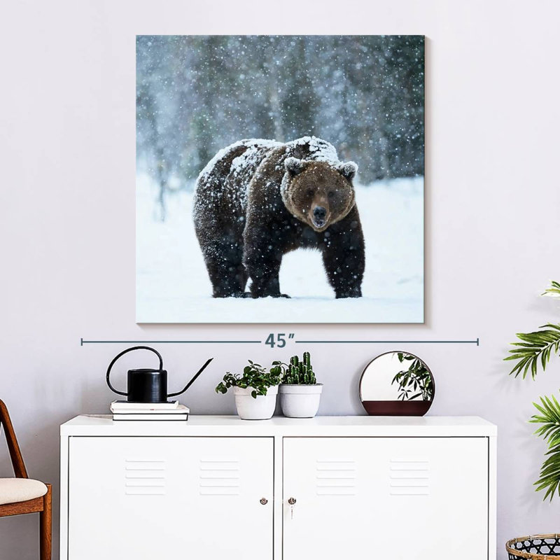 Crowle Winter Brown Bear, 33" H x 33" W