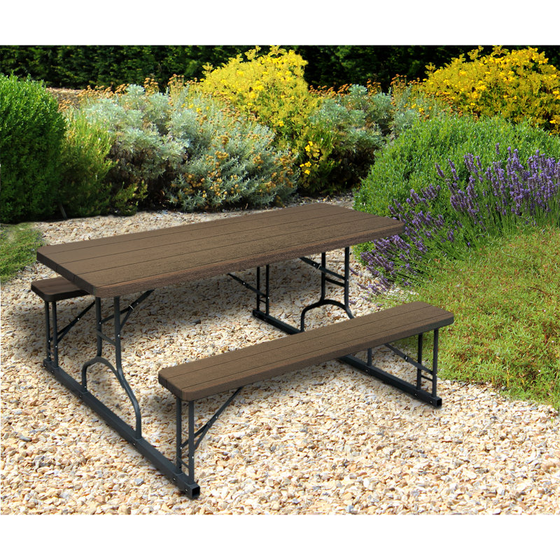 Table pliante portative 72 po, Brun
