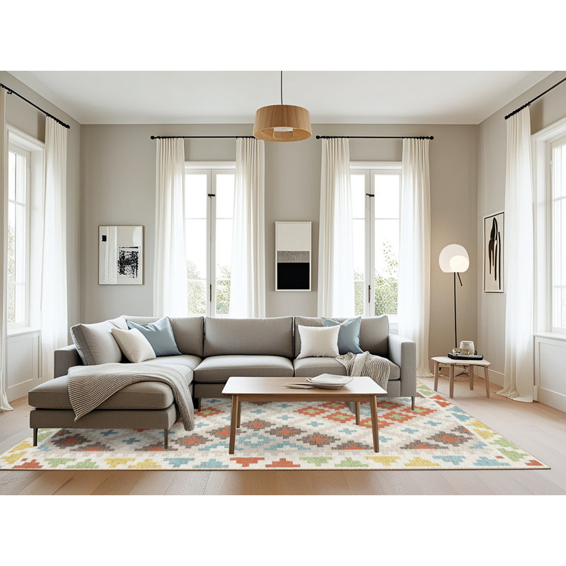 Geometric Indoor Rug, Rectangle 8' x 10'