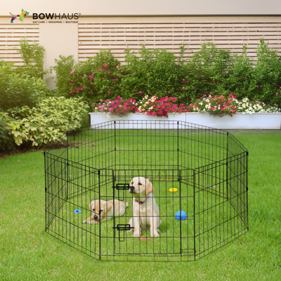 Parc extérieur / intérieur pliable pour animaux avec barrière, disponible en chenil portatif en métal d'une hauteur de 30 pouces, cage d'exercice 8 panneaux pour chien moyen et animaux