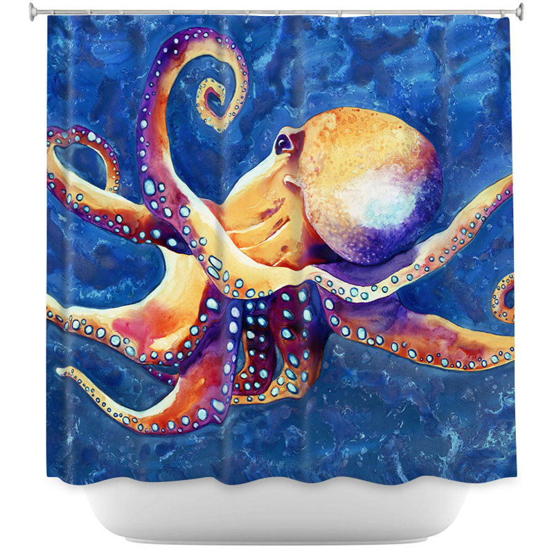Rideau de douche simple adrift octopus