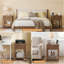 Tables de chevet avec chargeur et rangement, ensemble de chambre moderne en MDF en noyer