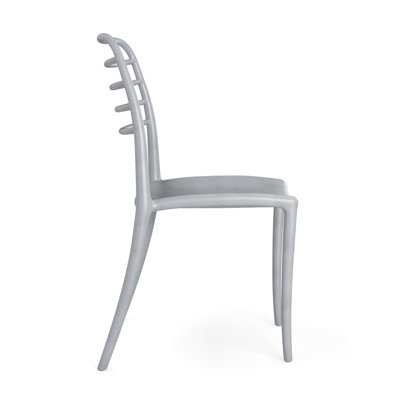 Ensemble de 2 chaises empilables modernes en plastique pour l'intérieur et l'extérieur (noir)