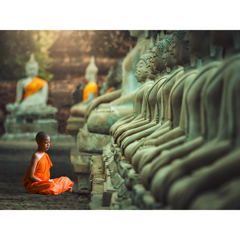 Young Buddhist Monk Praying, Thailand by Pangea Images - Wrapped Canvas Print, 70cm H x 100cm W x 4cm D