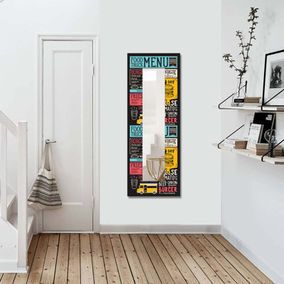 Elegant Decorative Mirror with Wooden Frame, 15.7 x 47.2 Inches | 100% Canvas on MDF, Thickness: 0.12 Inches | Real Mirror Size: 7.9 x 39.4 Inches | Stylish Wall Art for Living Room, Bedroom & Entryway