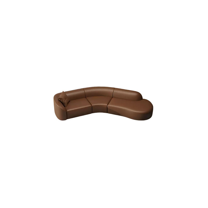 Canapé d'angle rétro, H 29,53 po x l 110,24 po x P 35,43 po, Éponge, 4