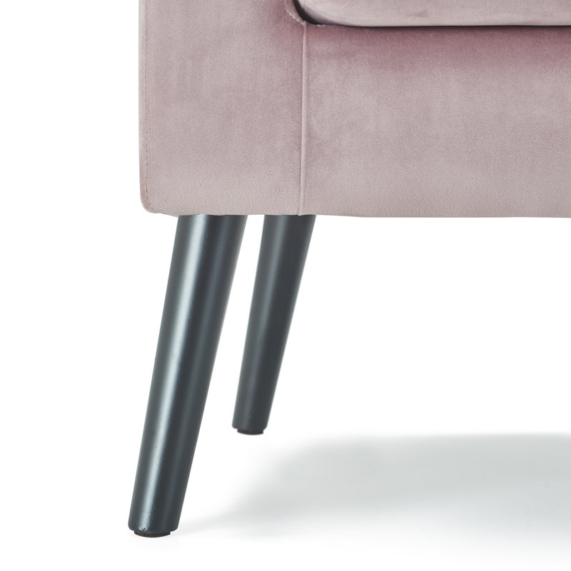 Adore 27.5" Wide Tufted Velvet Accent Chair, Pink