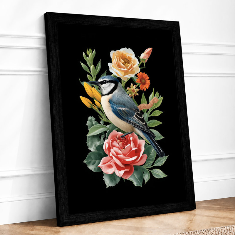 Floral Rest Botanical - Framed Print, Black, A4 - 29.7 x 21.0 cm