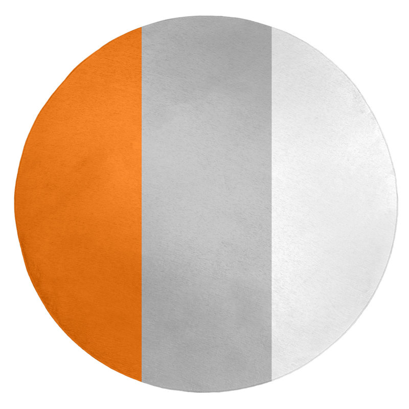 Orange/Gray Area Rug, Round 5'