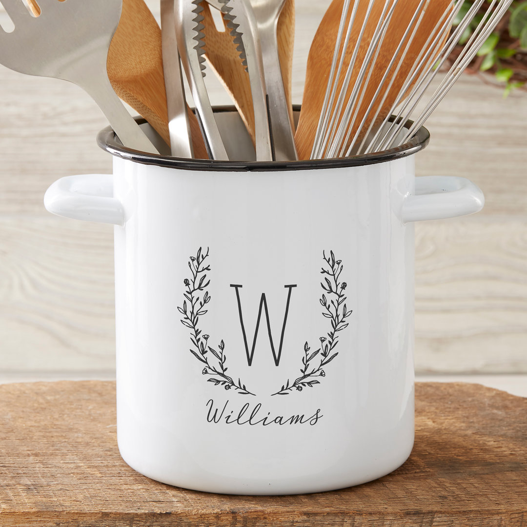 Farmhouse Floral Personalized Utensil Crock Personalization Mall 