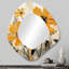 Jaune fleur de souci jaune rafale 3 - miroir décoratif asymétrique souci, miroir mural traditionnel de forme unique, impression d'art en métal-1783675347