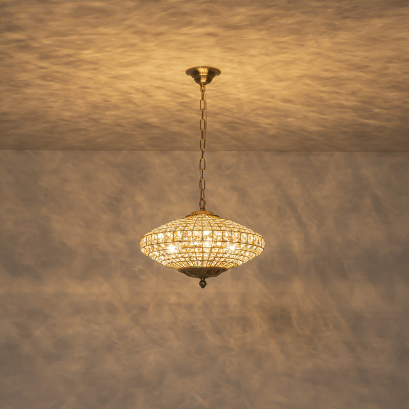 Lustre en cristal 4 lumières Mid-Century