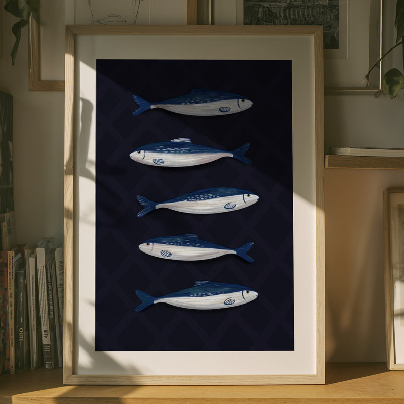 1 Piece Wrapped Canvas Wall Art, 91.44 cm H x 60.96 cm W, Blue