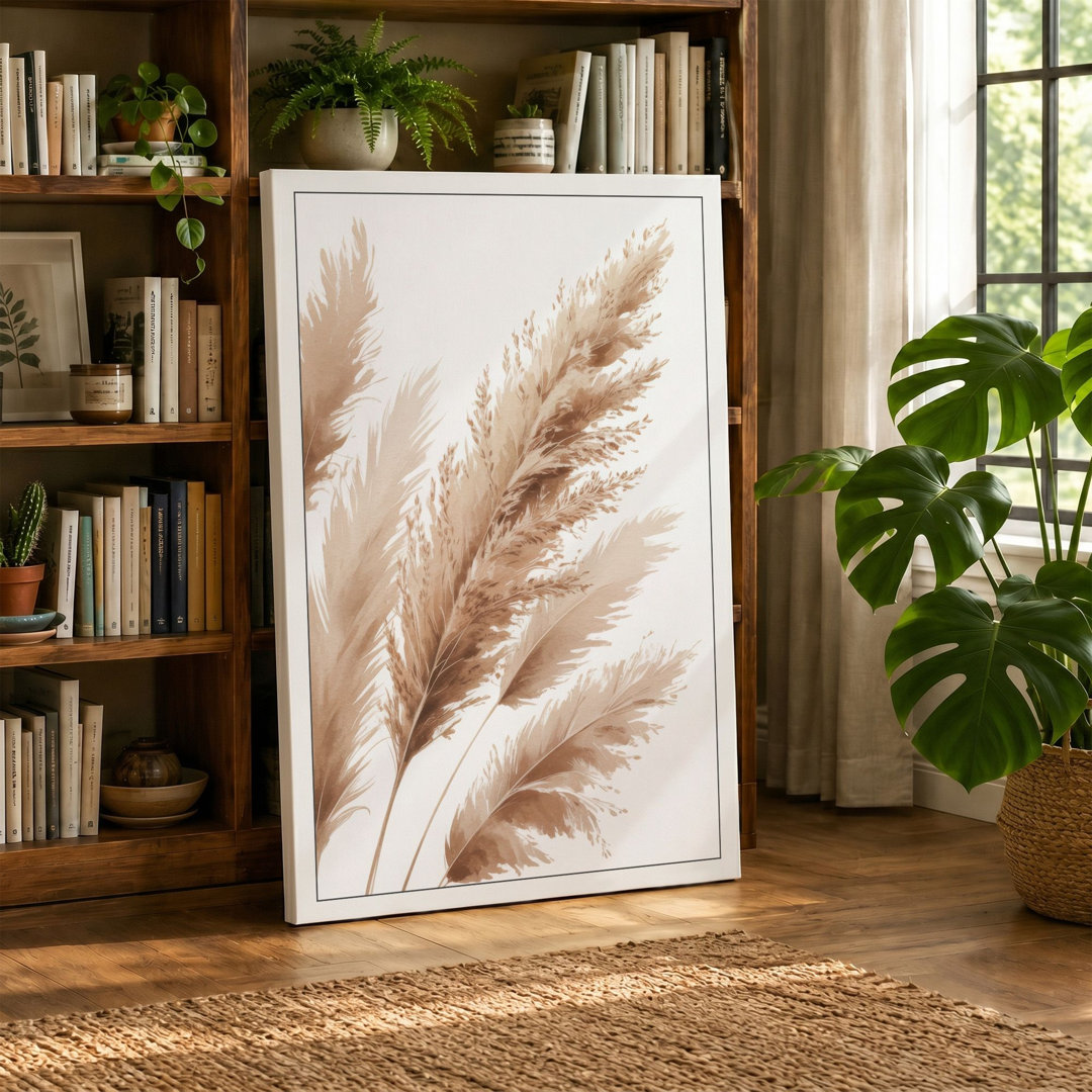Pampas Grass Plumes Botanical - Wrapped Canvas