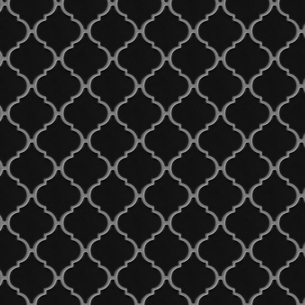 Hudson Tangier Matte Black 12-3/8" x 12-3/8" Porcelain Mosaic Floor and Wall Tile