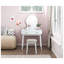 Magnifique commode de meuble-lavabo à finition blanche avec miroir et tabouret avec tiroirs de rangement