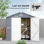 Mazzariello 8 x 6ft Plastic Shed with Foundation Kit, Vents Grey