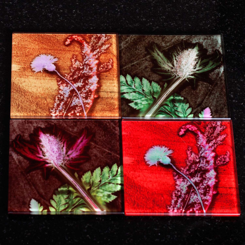 Glass Square 1 Piece Coaster, Earth