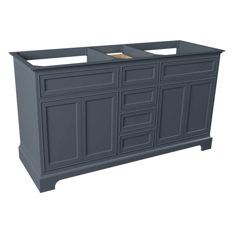 Shelby 60'' Double Bathroom Vanity Base Only, Gray