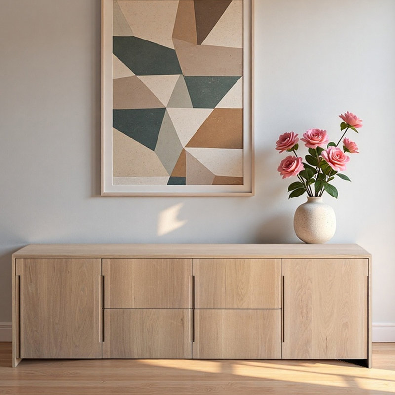 Armoire d'entrée Mid-Century, H 26,8 po x l 82,7 po x P 19,7 po