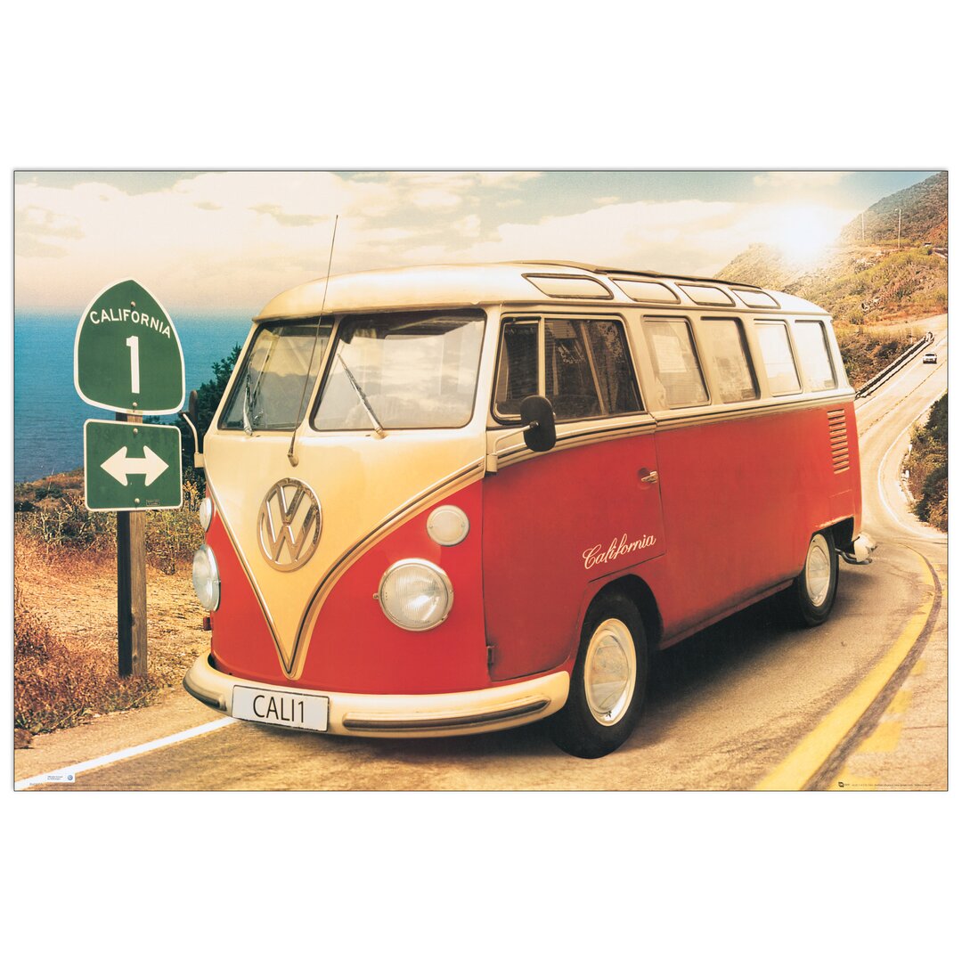 Poster Kalifornischer Camper-Route One, Fotodruck