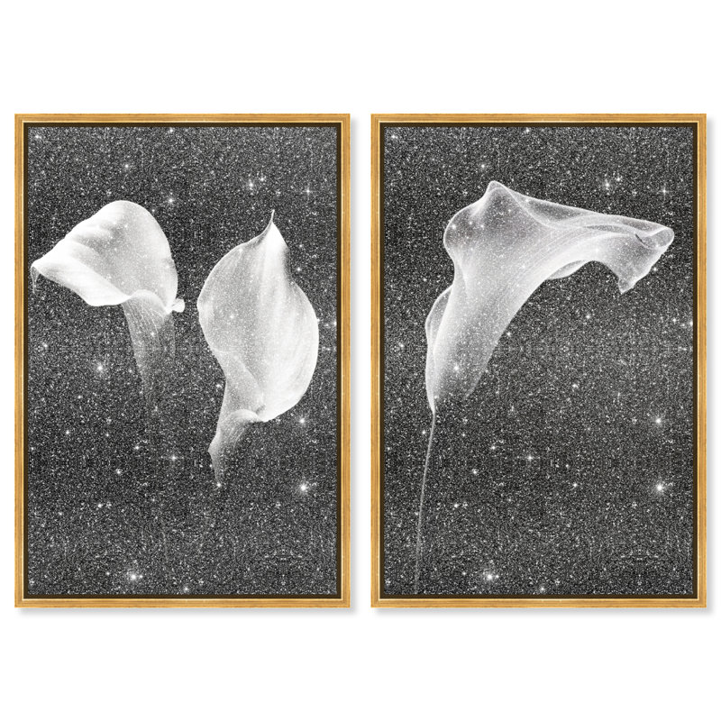Calla Lily Set Set by Oliver Gal, 37"H x 55"W, Gold Floater Frame