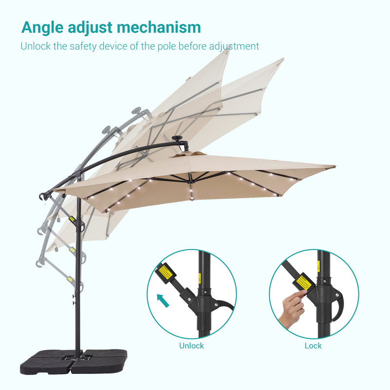 Parasol en porte-à-faux 98,25 po Duyne, Beige