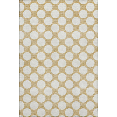 Premium Machine Washable Prisco Gold Rug