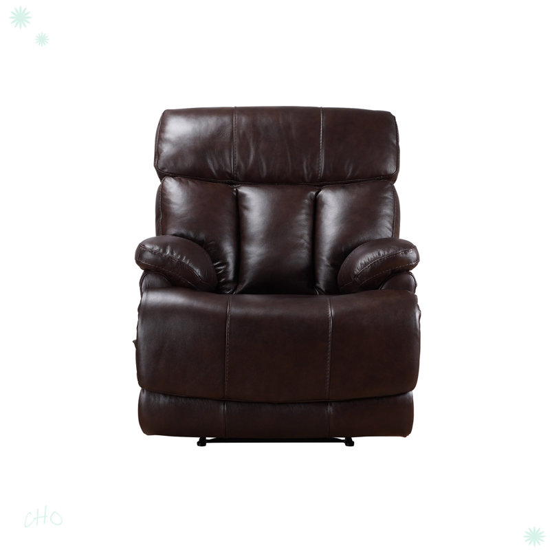 Fauteuil inclinable Prague, Cuir véritable brun