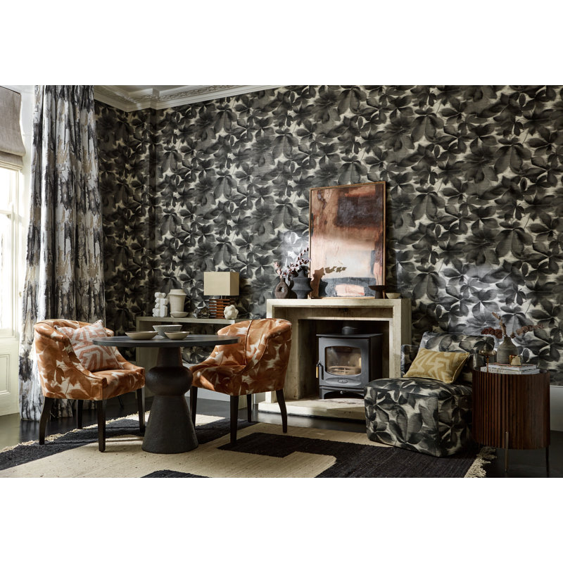 Grounded Wallpaper, Black Earth/Parchment