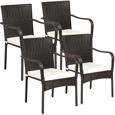 Chaise de patio empilable avec coussin
