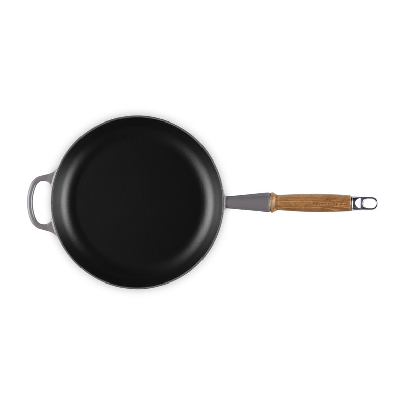 Le Creuset Enameled Cast Iron Alpine Wood Handle Fry Pan, 2.25Qt. - Flame, Oyster