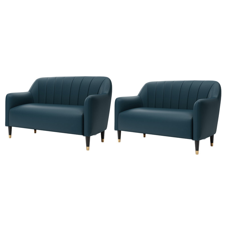 Banc rembourré en similicuir Light Luxury Cafe, Ardoise bleue foncée