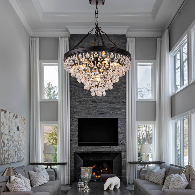 Jahmier Adjustable 8-Layer Waterdrop Crystal Chandelier